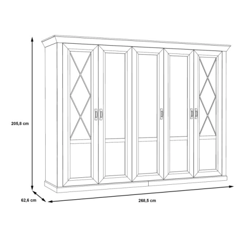 Szafa z lustrem 270 cm  Pinia Biała